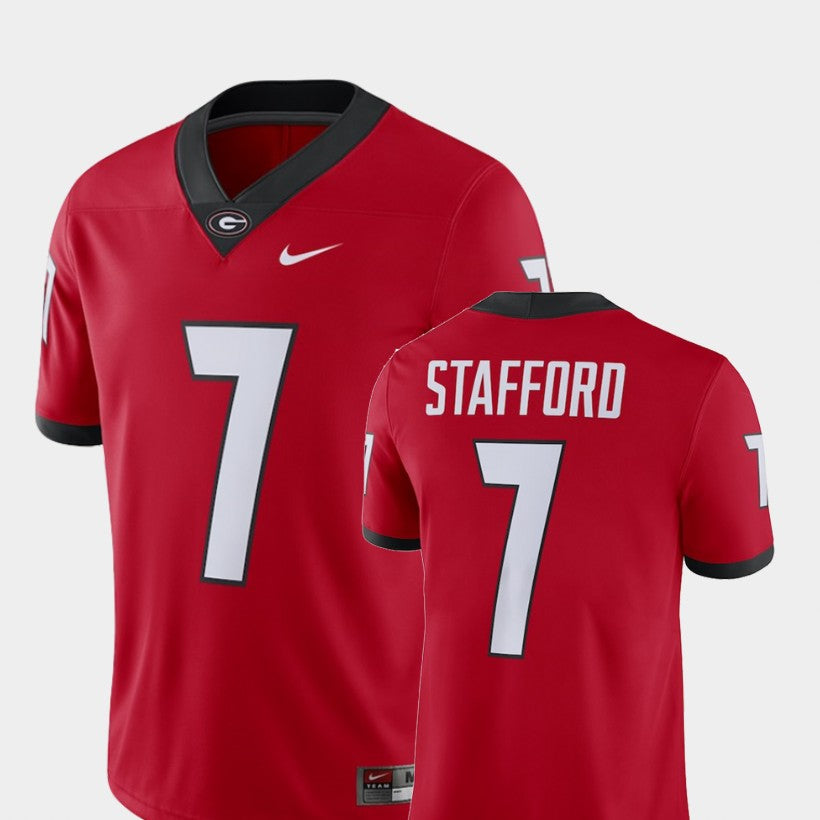 Georgia Bulldogs #7 Matthew Stafford Alumni Football Game Player Red Jersey