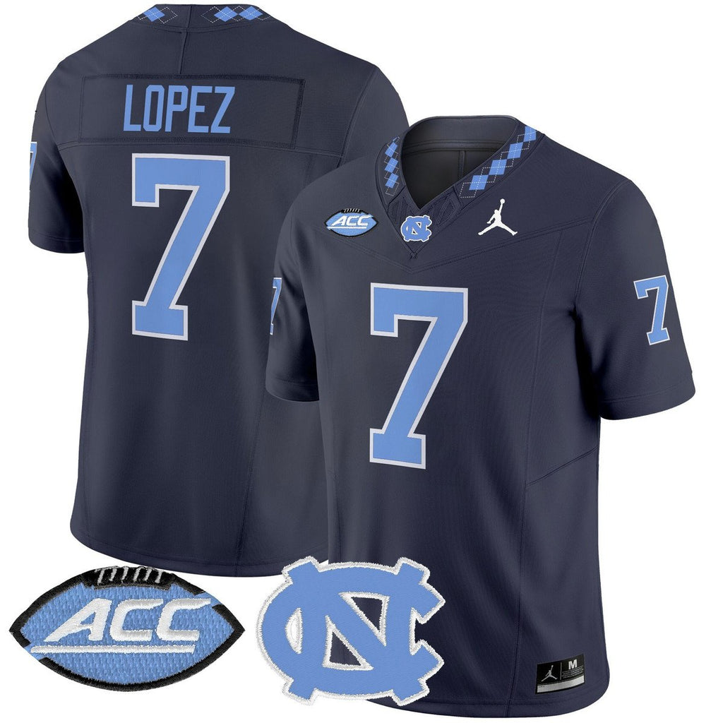 Gio Lopez Jersey #7 North Carolina Tar Heels 2025 Limited Stitched White