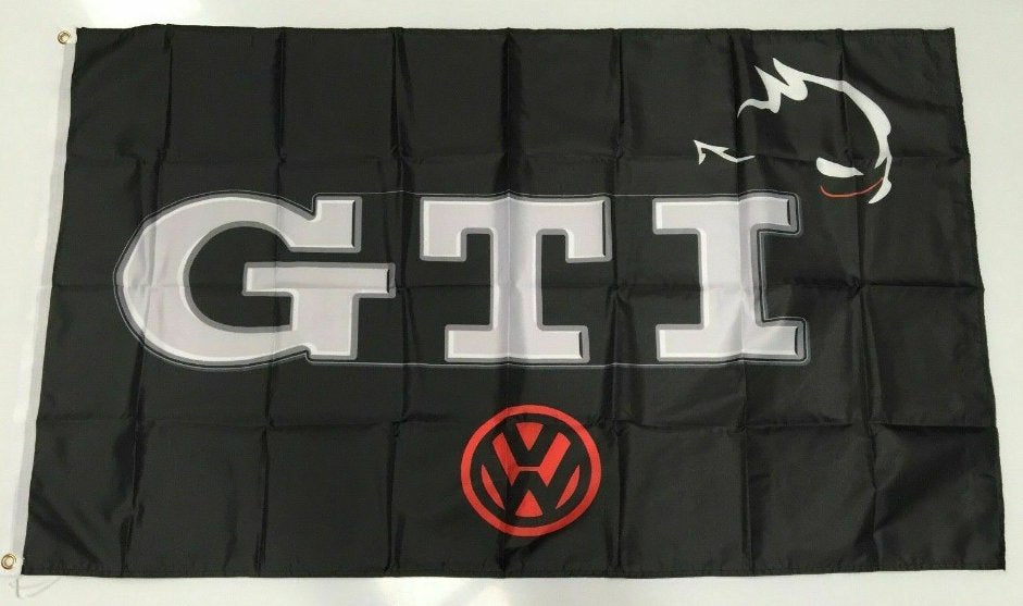 GTI VW Volkswagen Banner Flag Car Golf Racing Mechanic Workshop Man Cave 3x5ft