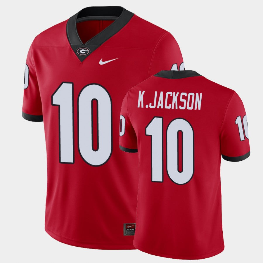 Georgia Bulldogs #10 Kearis Jackson Red College Football Alumni Player Jersey