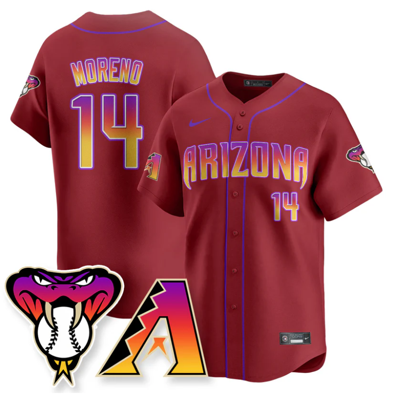 Gabriel Moreno Jersey #14 Arizona Diamondbacks 2025 City Connect Concept Stitched Red
