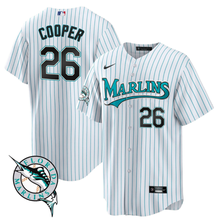 Garrett Cooper Jersey #26 Miami Marlins Throwback Cool Base All Stitched