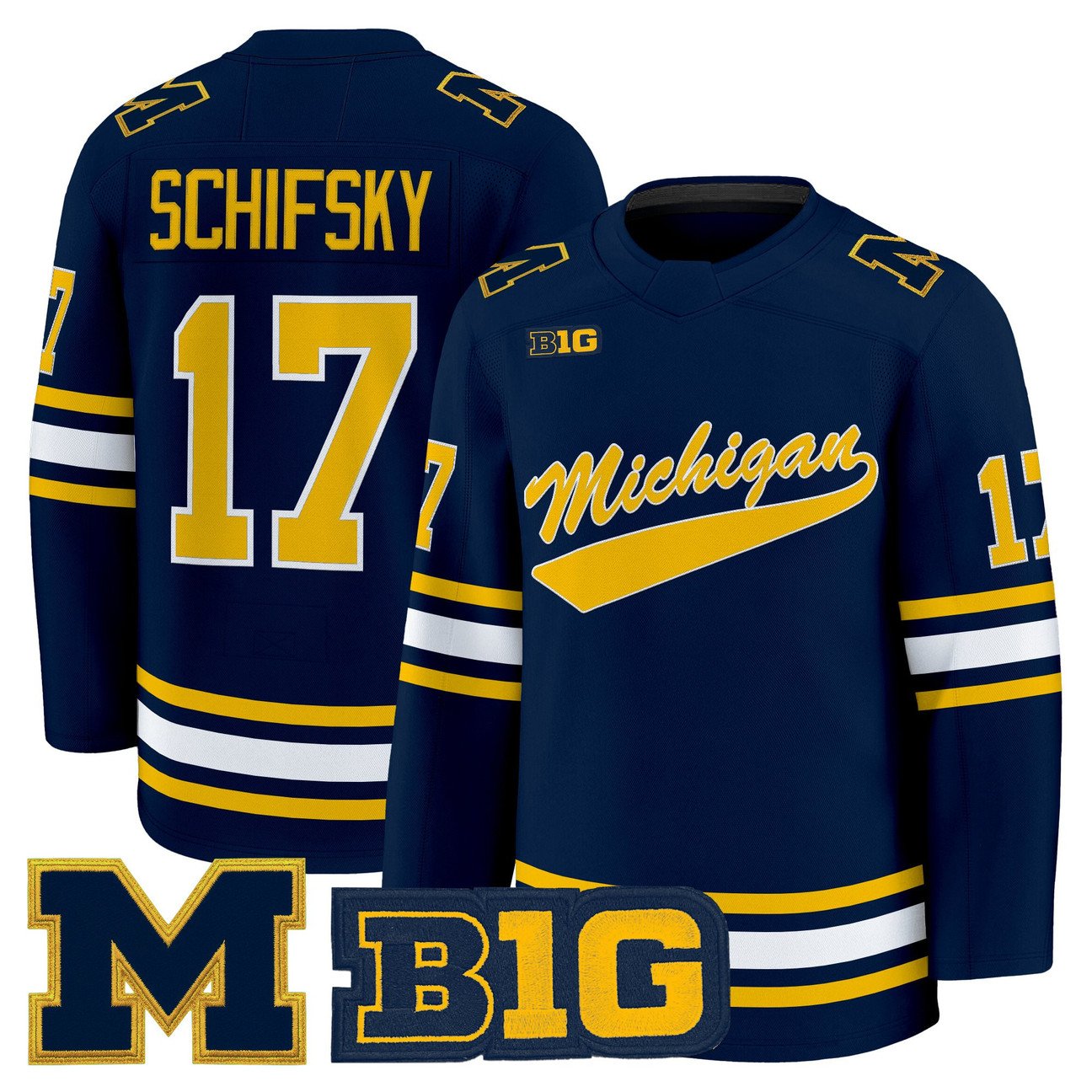 Garrett Schifsky Jersey #17 Michigan Wolverines 2025-26 Premium All Stitched