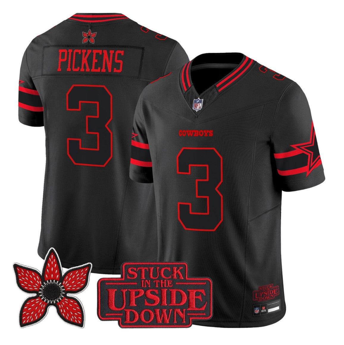George Pickens Jersey #3 Stranger Things Edition Vapor Limited Stitched