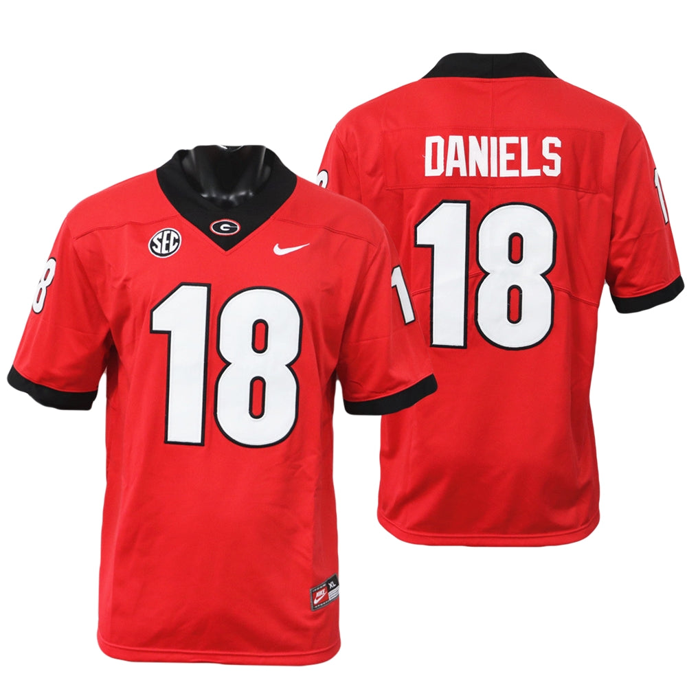 Georgia Bulldogs JT Daniels Jersey #18 College Football Game Red