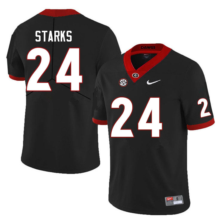 Georgia Bulldogs Malaki Starks Jersey #24 College Football Game Black