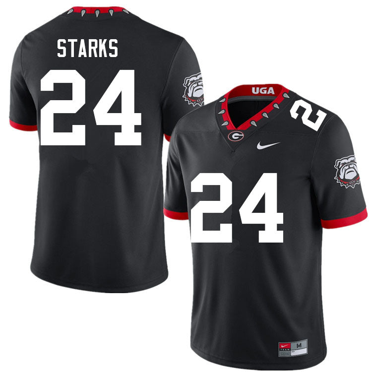 Georgia Bulldogs Malaki Starks Jersey #24 College Football Game Black Alternative