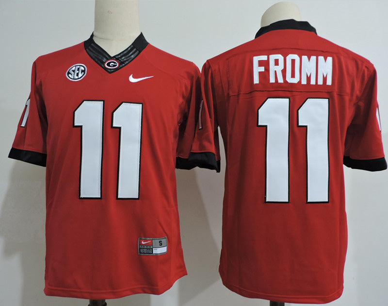 Georgia Bulldogs #11 Jake Fromm College Football Jersey Red