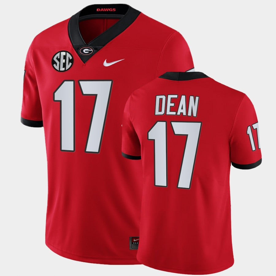 Georgia Bulldogs #17 Nakobe Dean Red College Football Game Jersey