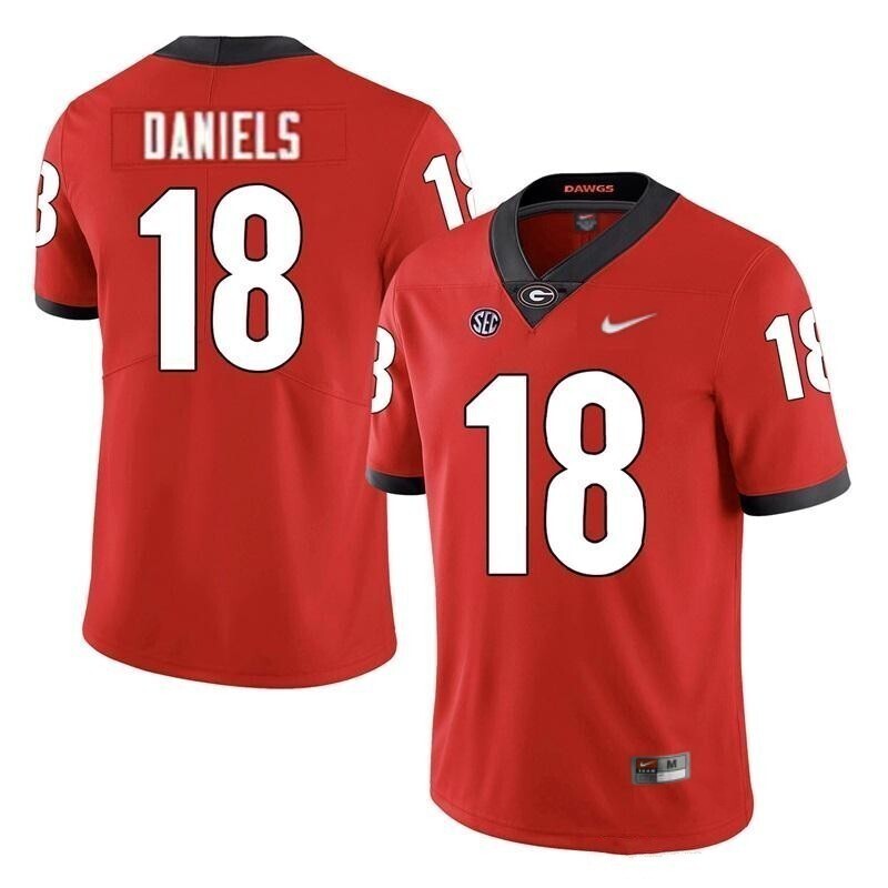 Georgia Bulldogs #18 Jt Daniels NCAA College Football Jersey Red 1