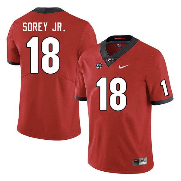 Georgia Bulldogs #18 Xavian Sorey Jr. Game College Football Jersey Red