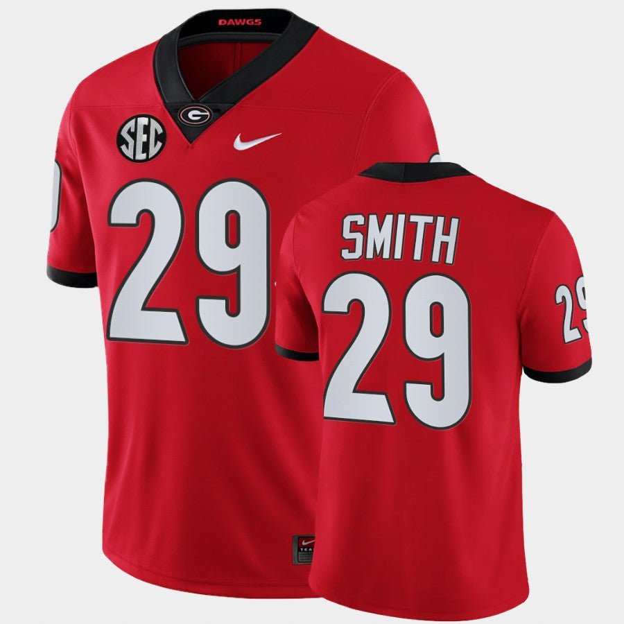 Georgia Bulldogs #29 Christopher Smith Red College Football Game Jersey