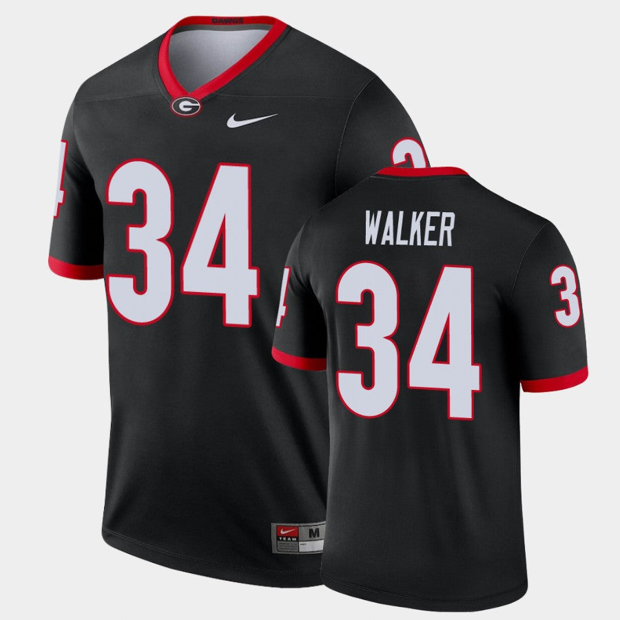 Georgia Bulldogs #34 Herchel Walker Black Legend Alternate Jersey