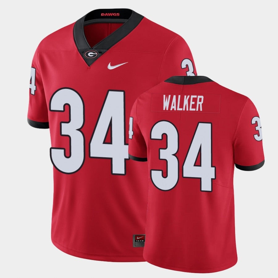 Georgia Bulldogs #34 Herchel Walker Red Limited Jersey