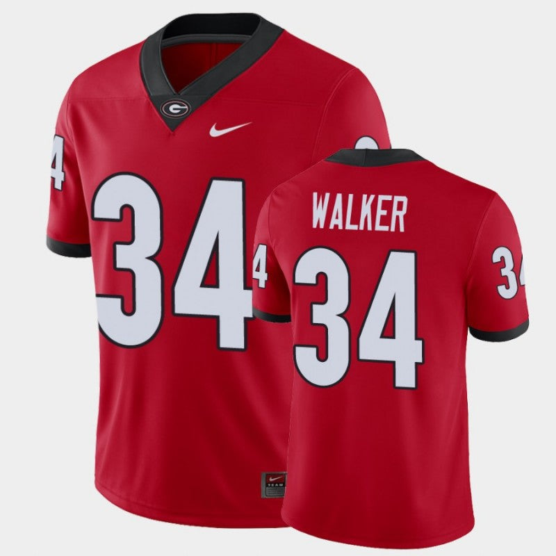 Georgia Bulldogs #34 Herschel Walker Red College Football Player Jersey