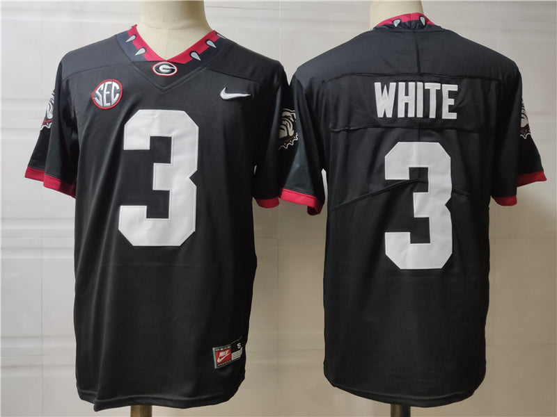 Georgia Bulldogs #3 White College Football Jersey