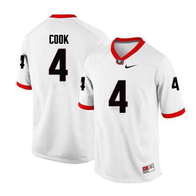 Georgia Bulldogs #4 James Cook III College Football Jersey Limited White