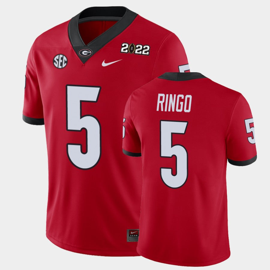 Georgia Bulldogs #5 Kelee Ringo Red 2021 National Champions Game Jersey