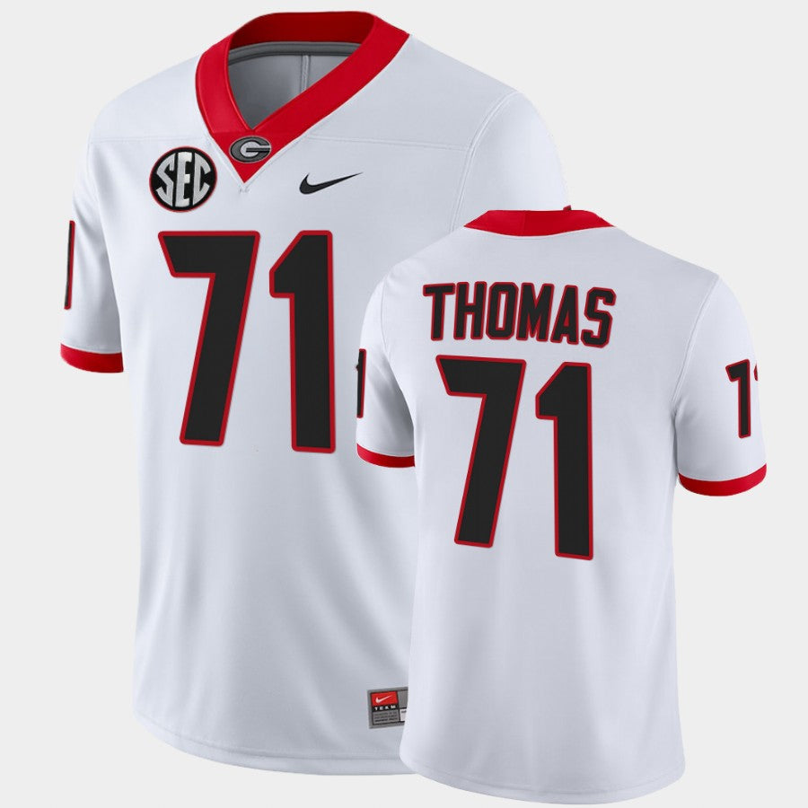 Georgia Bulldogs #71 Andrew Thomas White College Football Alumni Jersey