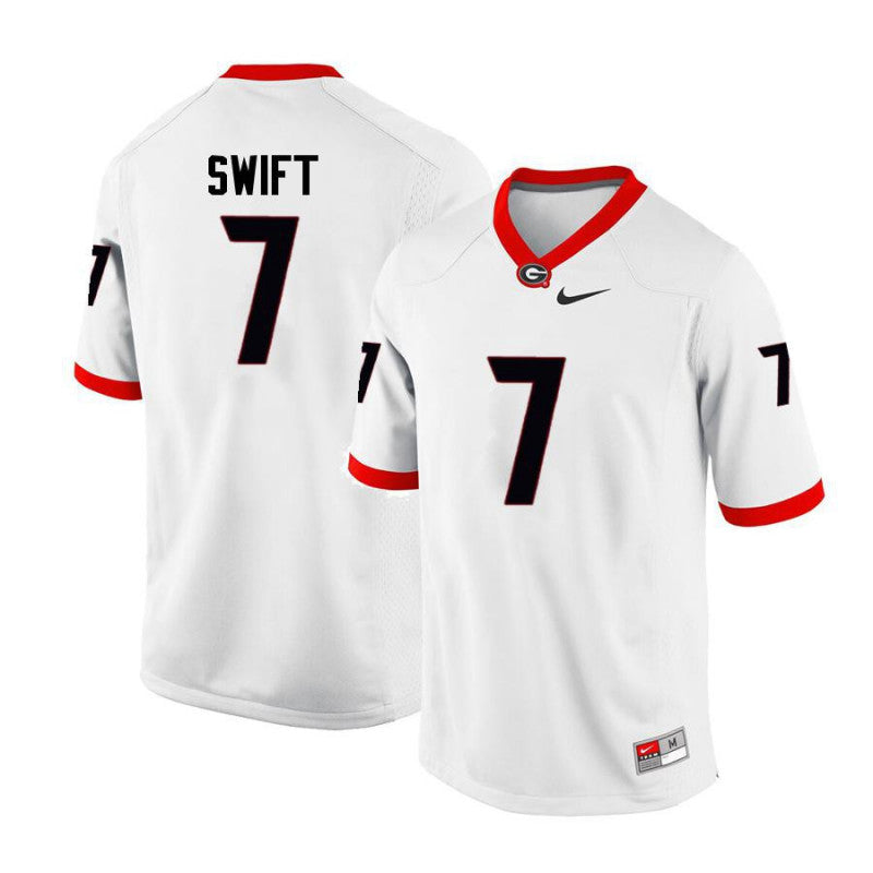 Georgia Bulldogs #7 DAndre Swift College Football Jersey White
