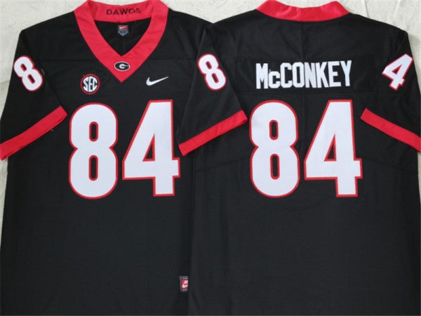 Georgia Bulldogs #84 Ladd McConkey Black Football Jersey