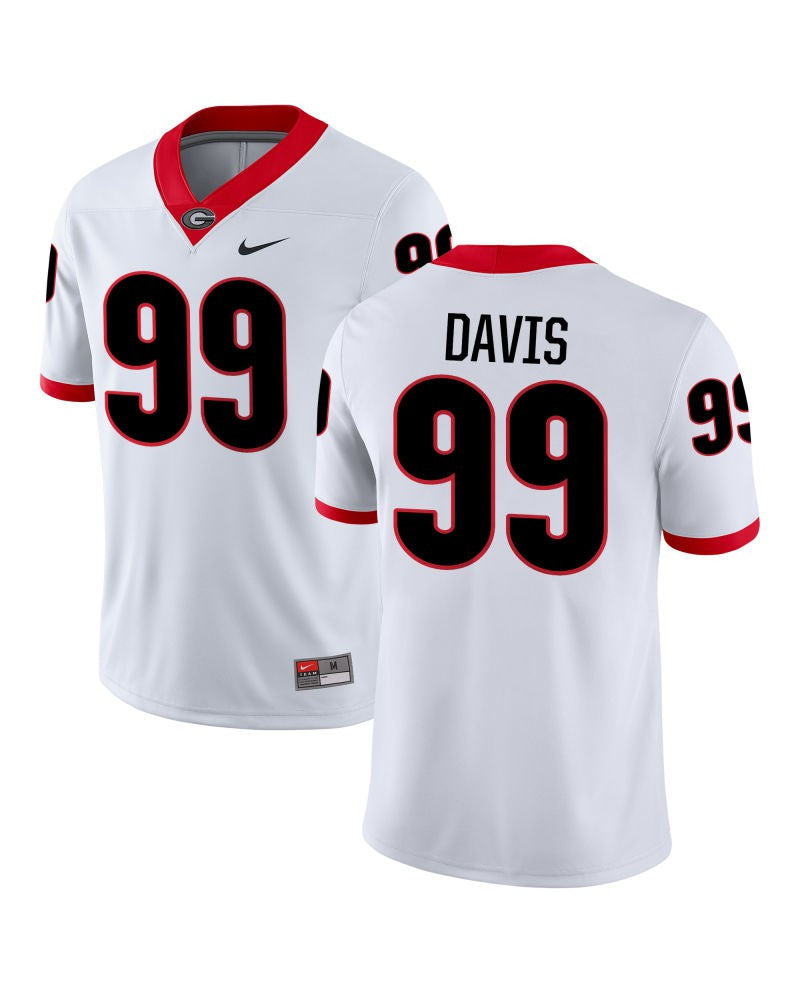 Georgia Bulldogs #99 Jordan Davis Alumni College Football Jersey White