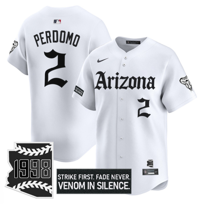 Geraldo Perdomo Jersey #2 Arizona Diamondbacks Gothic Desert Fang Edition White