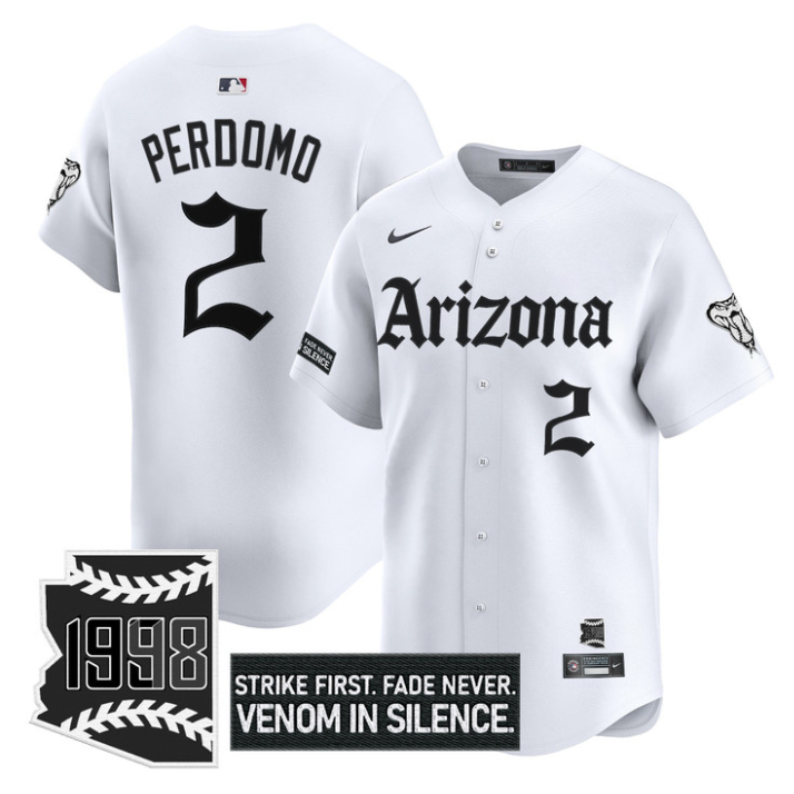 Geraldo Perdomo Jersey #2 Arizona Diamondbacks Gothic Desert Fang Edition White