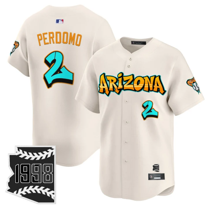 Geraldo Perdomo Jersey #2 Arizona Diamondbacks Graffiti Desert Ink Edition Cream