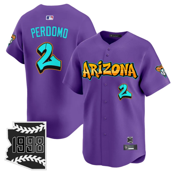 Geraldo Perdomo Jersey #2 Arizona Diamondbacks Graffiti Desert Ink Purple