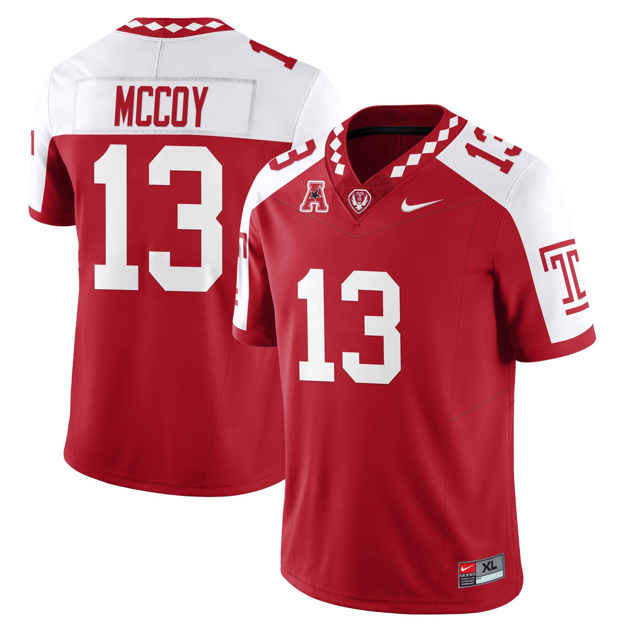 Gevani McCoy Jersey #13 Temple Football 2025 Vapor Limited Stitched Alternate