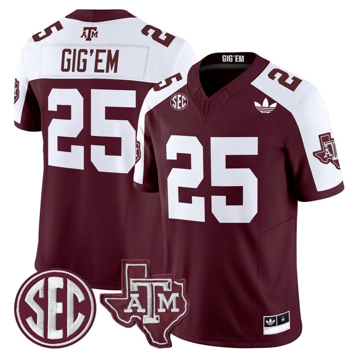 Gig'Em Jersey #25 Texas A&M Aggies 2025 Vapor Limited V2 Stitched