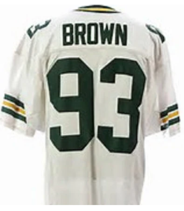 Gilbert Brown Jersey Green Bay Packers Custom Throwback Football