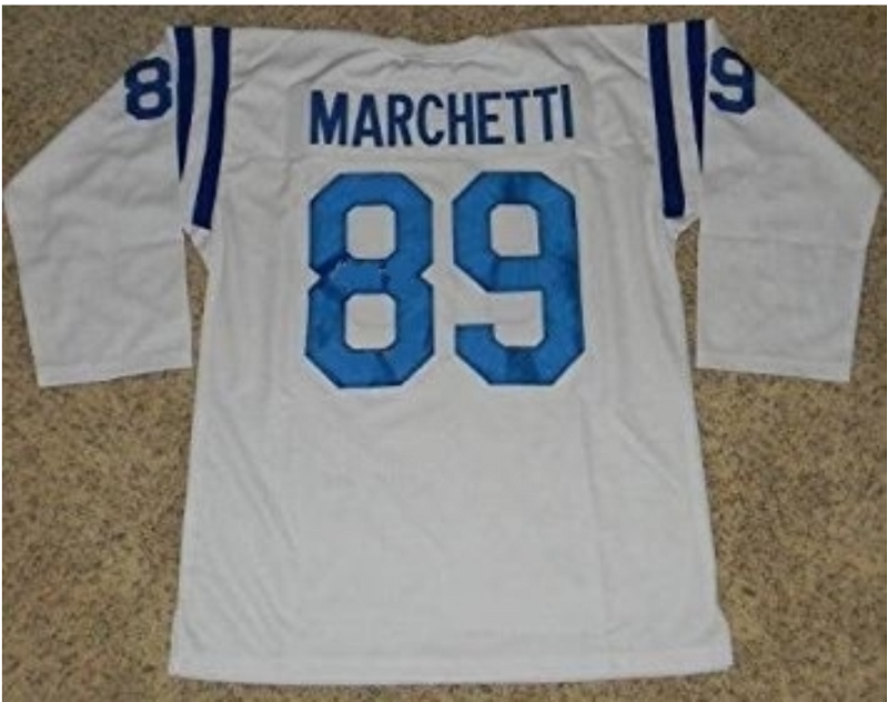 Gino Marchetti Jersey Baltimore Colts Long Sleeve Vintage Style Custom Throwback Football White