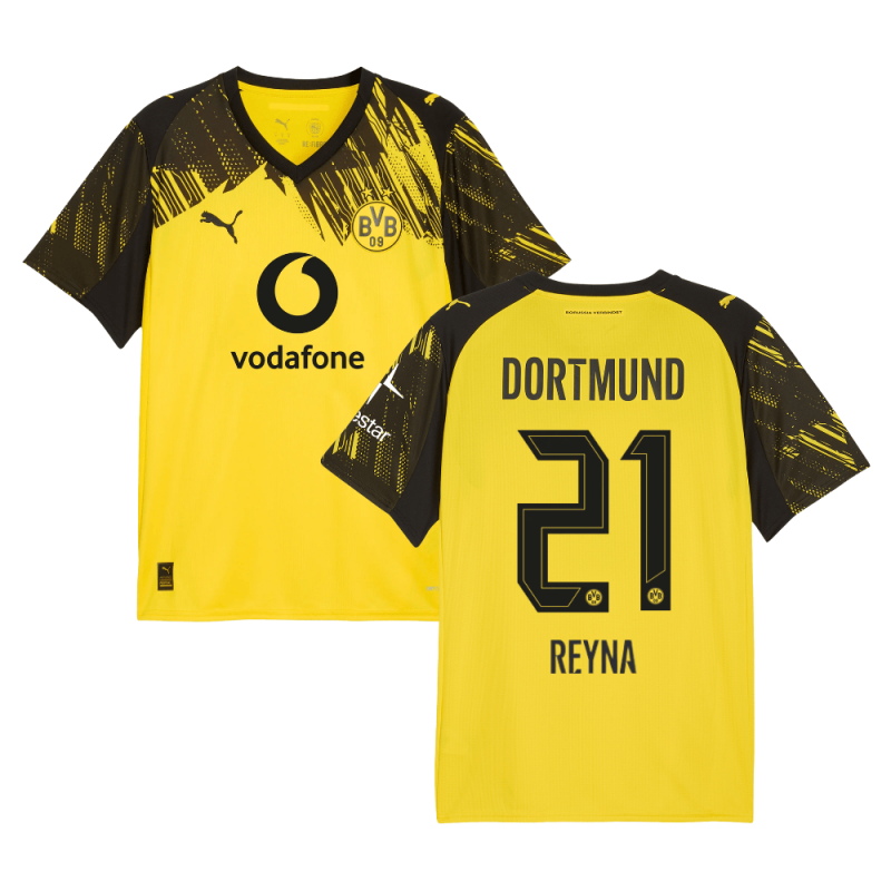 Giovanni Reyna #21 Borussia Dortmund 2025-26 Home Men Jersey – Yellow