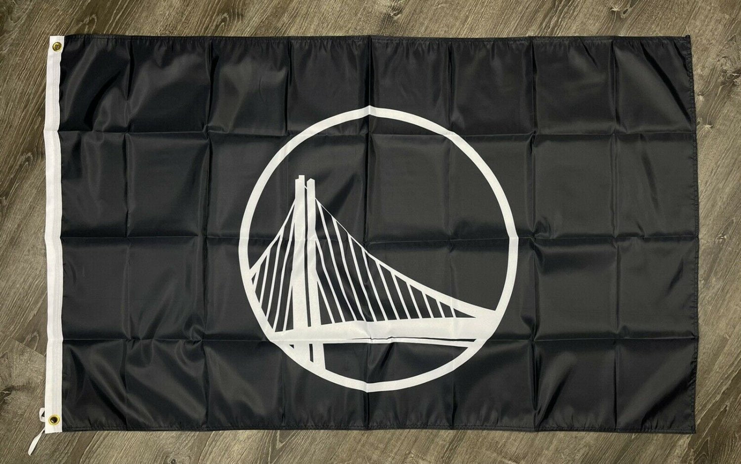 Golden State Warriors Logo Flag 3x5 ft Sports Black Banner Man-Cave Garage