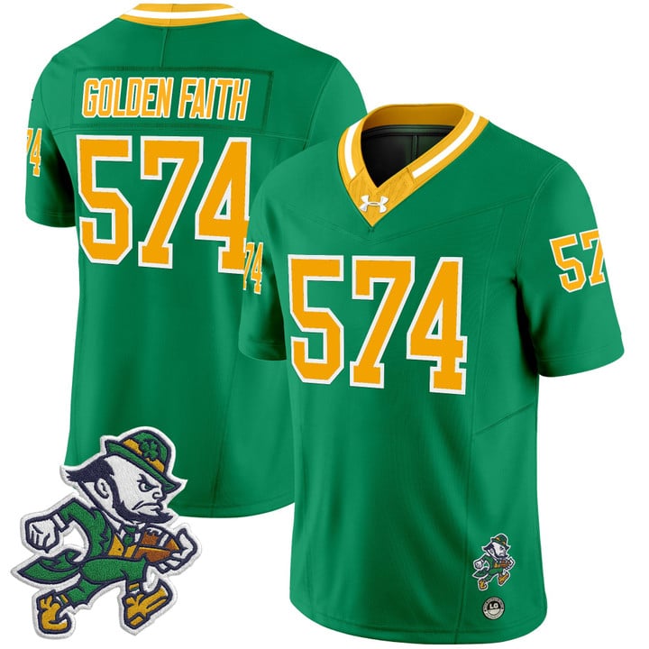Golden Faith Jersey #574 Notre Dame 2025 Gridiron Leprechaun Edition Throwback