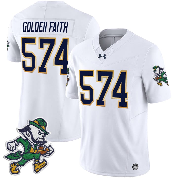 Golden Faith Jersey #574 Notre Dame 2025 Gridiron Leprechaun Edition White