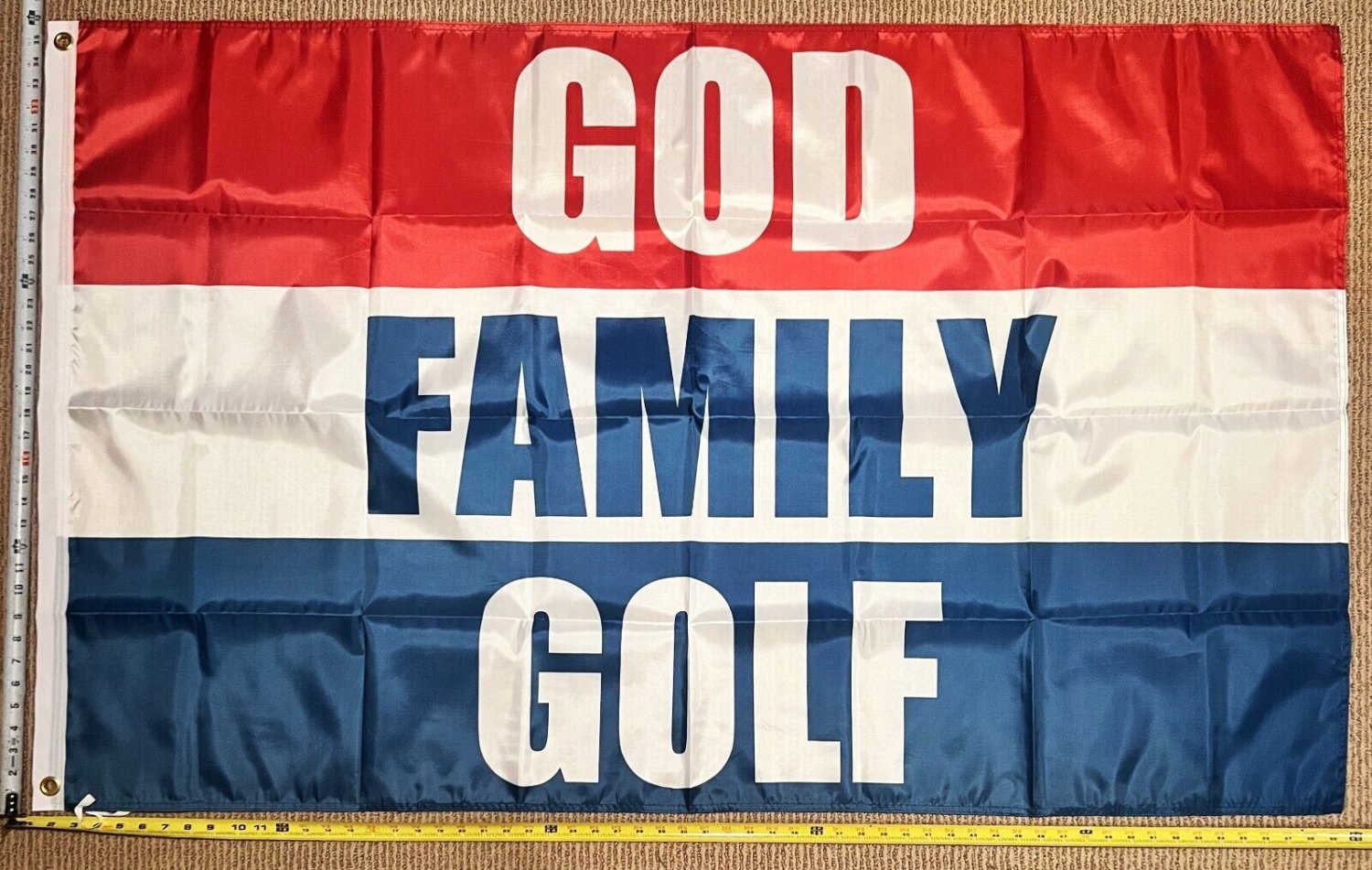 Golf Flag Beer God Save America Racing Farm Dorm Room USA Sign 3x5
