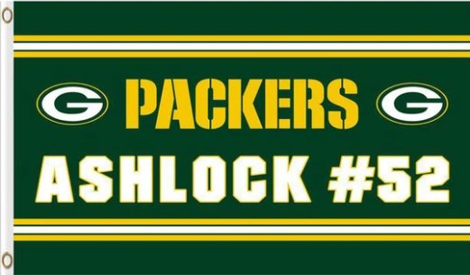 Green Bay Packers ASHLOCK #52 Flag 3X5 Ft Polyester Banner USA 90x150cm
