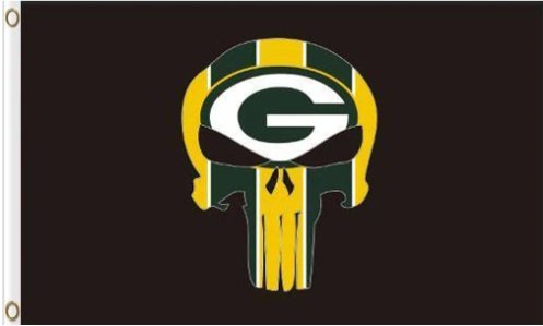 Green Bay Packers Black Flag 3X5 Ft Polyester Banner USA 90x150cm