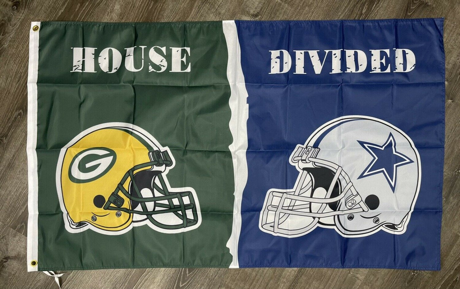 Green Bay Packers vs Dallas Cowboys House Divided Flag 3x5 ft Sports Banner New