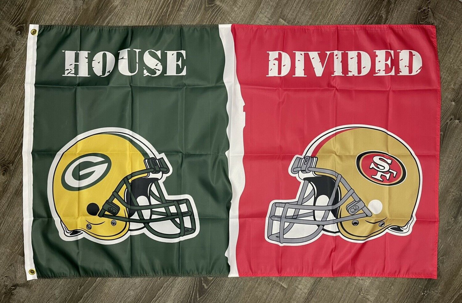 Green Bay Packers vs San Francisco 49ers House Divided Flag 3x5 ft Banner New