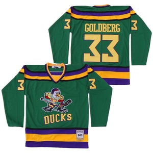 Greg Goldberg #33 Mighty Ducks Hockey Jersey Green