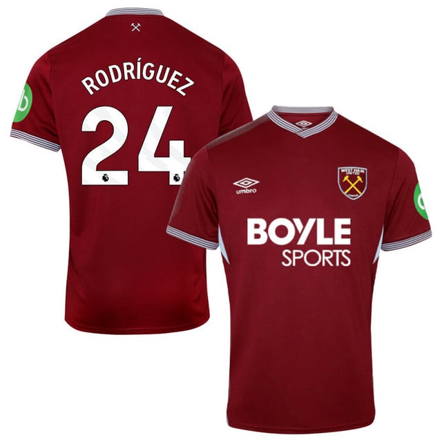 Guido Rodriguez #24 West Ham United 2025-26 Home Match Jersey – Burgundy