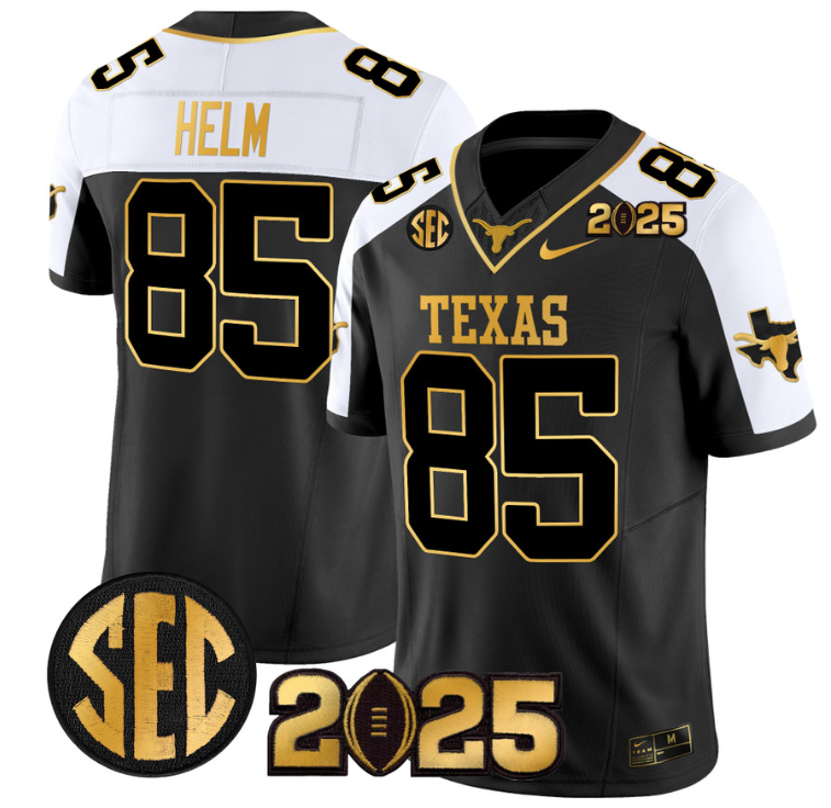 Gunnar Helm Jersey #85 Texas Longhorns 2025 CFP Final Patch Alternate