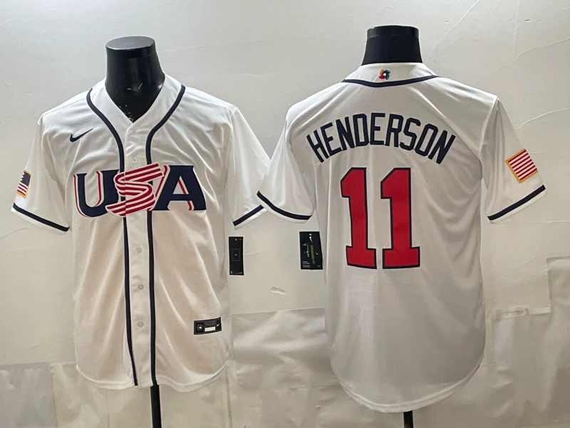 Gunnar Henderson Jersey #11 USA Baseball 2026 World Baseball Stitched White