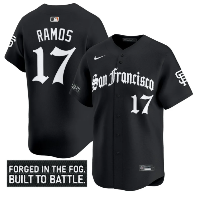 Heliot Ramos Jersey #17 San Francisco Giants Gothic Fog Edition Vapor Stitched Black