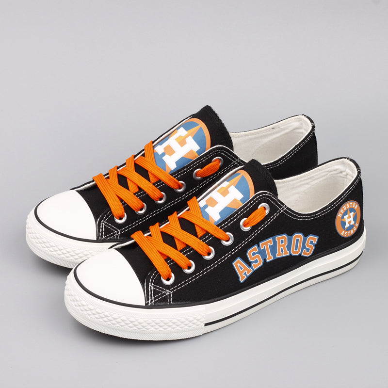Houston Astros Limited Print MLB Baseball Fans Low Top Canvas Shoes Sport Sneakers T-D872H