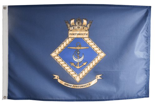 HMNB Portsmouth Flag with Eyelets Flag 3x5ft Banner Polyester